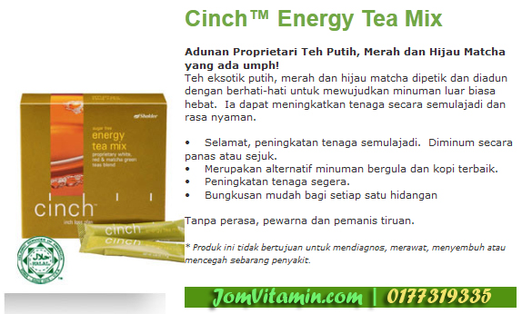 cinch energy tea mix shaklee